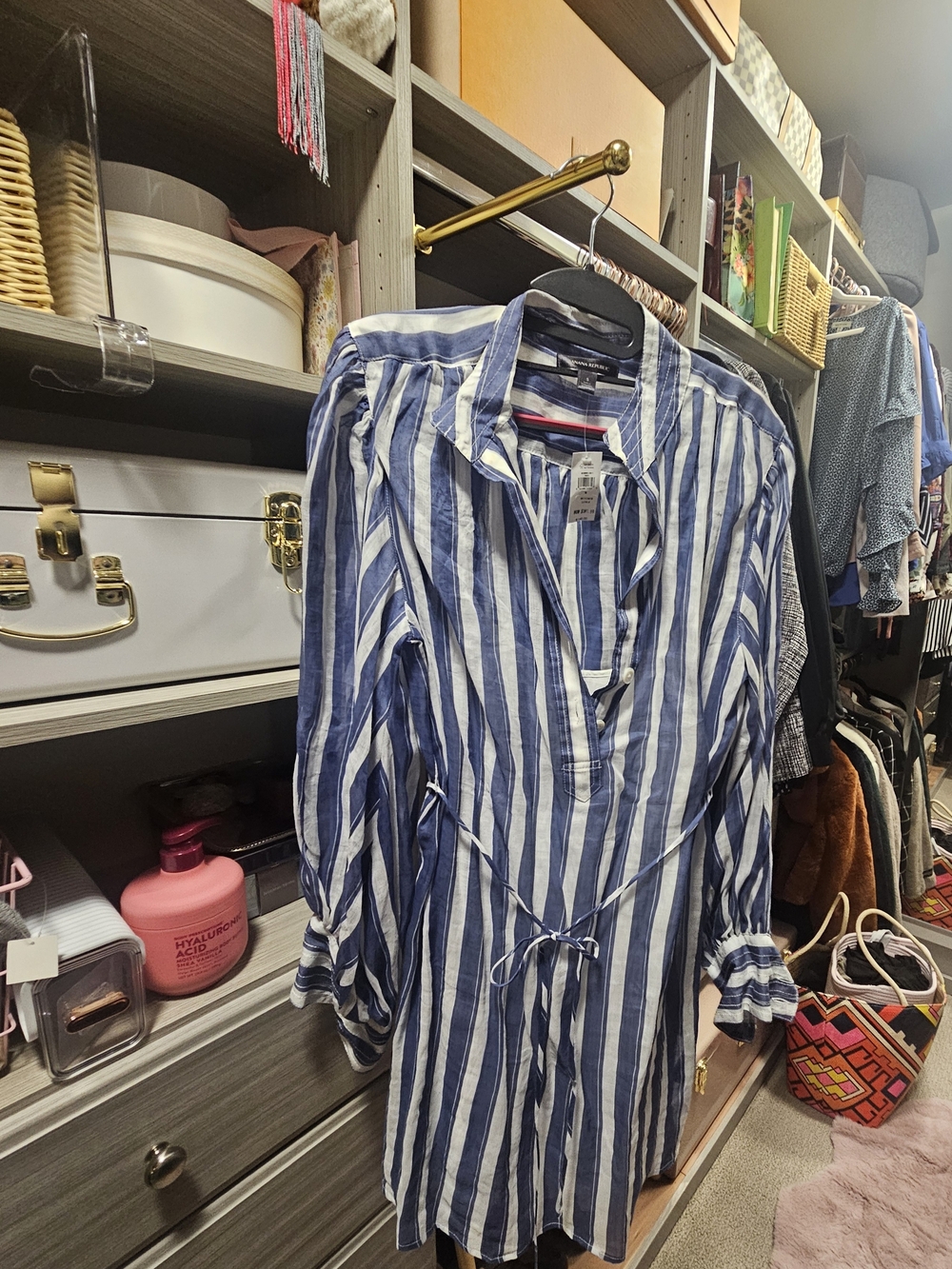 Banana Republic Blue and White Striped Mini Dress